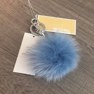 Michael kors Bicolor fur Pom Pom key chain